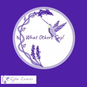 Purple background with circular image of hummingbird and flowers and text what others day