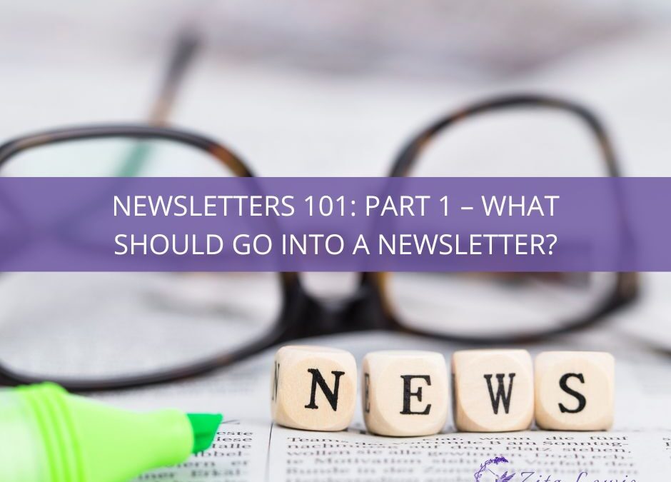 What to put in a small business email newsletter - picture of glasses and the word news