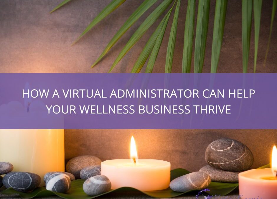 How a VA Can Help Your Wellness Business to Thrive - a picture of candles and crystals